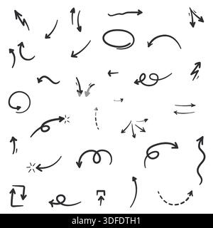 Set of Arrows Isolated On White Background Stock Vector