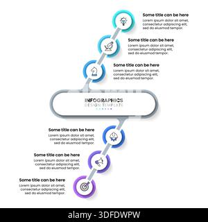 Infographic template with icons and 6 options or steps. Diagonal line. Can be used for workflow layout, diagram, banner, webdesign. Vector illustratio Stock Vector