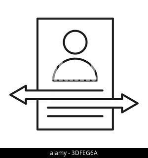 Data exchange icon. Document user Vector. Information transfer arrow. Personal file sharing. Stock Vector