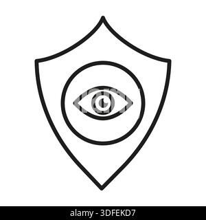Security shield icons. Surveillance observation symbol. Professional Vector illustration. Distinguished security monitors. Stock Vector