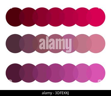 Pink red palette. Gradient color shades. Horizontal bar Vector. Warm tonal range. Stock Vector