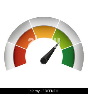 Performance gauge. High activity indicator. Digital measurement scale. Vector meter. Stock Vector