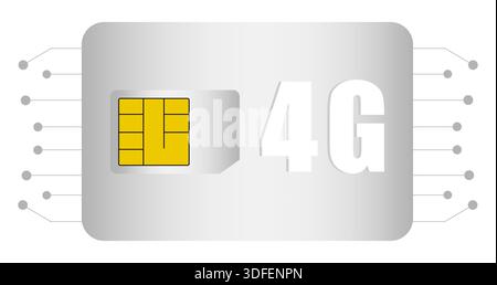 Mobile SIM cards. 4G network technology. Vector telecommunication illustration. Digital cellular concept. Stock Vector