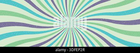 Abstract 70s starburst pattern Swirl retro background with Vintage grunge texture Stock Vector