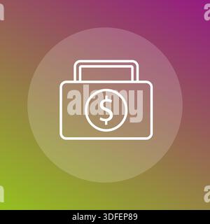 Money case icon. Business bag symbol. Cash portfolio Vector. Finance wallet sign. Stock Vector