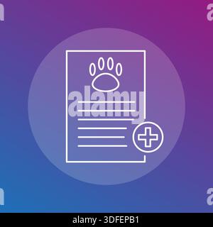 Veterinary record icon. Pet document symbol. Medical card Vector. Animal health element. Stock Vector