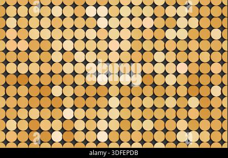 Seamless isometric pattern of shiny sequins. 3D illustration. Stock Photo