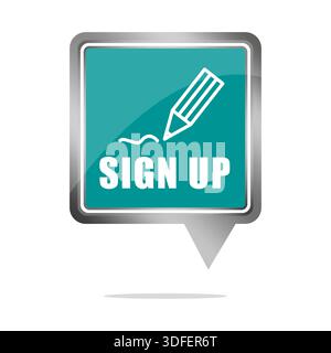 Sign up icon. Hand registration symbol. Web form button. Vector login illustration. Stock Vector