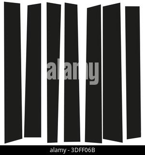Vertical stripe icon. Black line vector. Barcode shape art. Abstract fence. EPS 10. Stock Vector