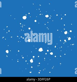 Blue space background. White snow texture. Falling dust Vector. Cosmic sky pattern. EPS 10. Stock Vector