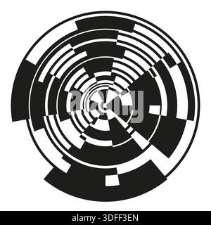 Tech circle interface. Abstract radar Vector. Digital target HUD. Sci fi ring. EPS 10. Stock Vector