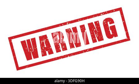 Vintage WARNING Stamp with Grunge Texture Isolated on White Background Stock Vector