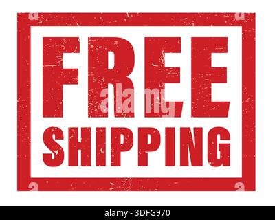 Vintage FREE SHIPPING Stamp with Grunge Texture Isolated on White Background Stock Vector