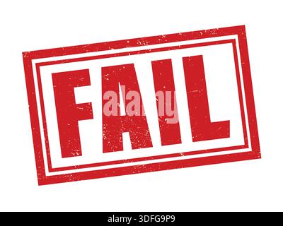 Vintage FAIL Stamp with Grunge Texture Isolated on White Background Stock Vector