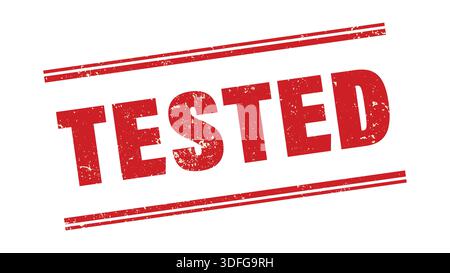 Vintage TESTED Stamp with Grunge Texture Isolated on White Background Stock Vector
