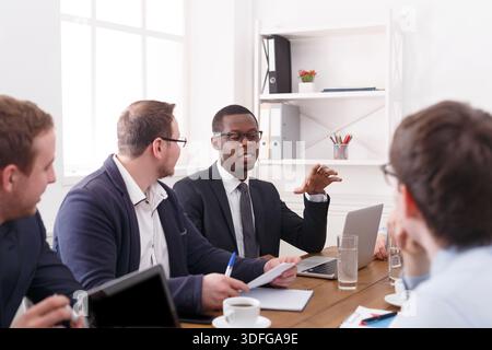 Business corporate meeting of young successful team Stock Photo