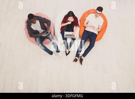 Group of students preparing for exam Stock Photo