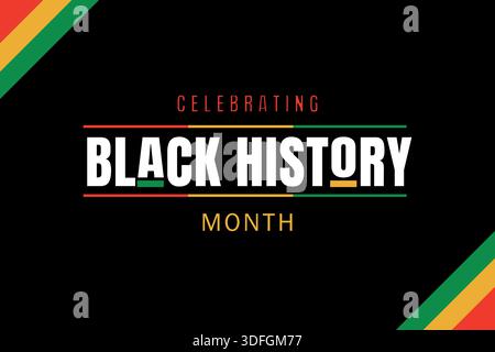Black History Month February concept. Banner template design, poster with text stock illustration Stock Vector