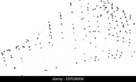 Minimal polygonal network backdrop featuring nodes linked by thin line structures in an abstract style. Stock Vector