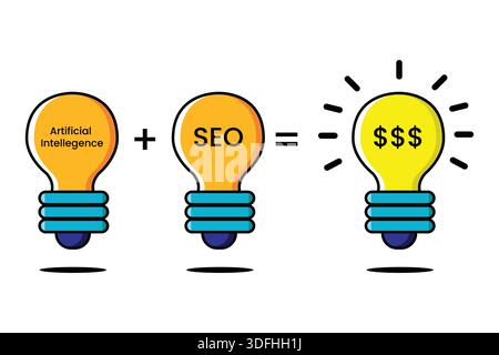 Creative lamp idea illustration symbolizing innovation, inspiration, and smart solutions, perfect for business concepts, startups, and creative presen Stock Vector
