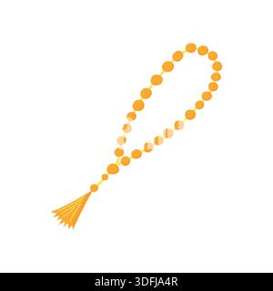Minimal tasbih beads illustration for Islamic worship, Ramadan design Stock Vector