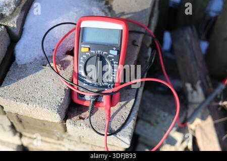 Electrical multimeter tool, for electricity works safety Stock Photo