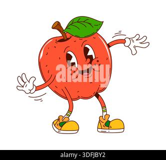 cartoon-groovy-red-apple-
