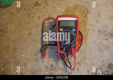 Electrical multimeter tool, for electricity works safety Stock Photo