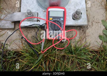 Electrical multimeter tool, for electricity works safety Stock Photo
