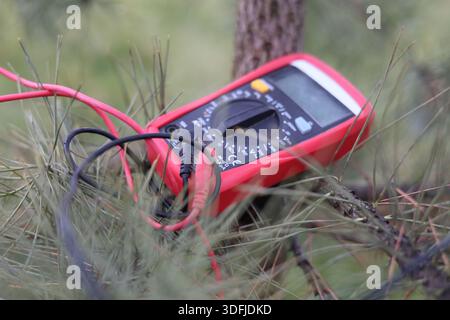 Electrical multimeter tool, for electricity works safety Stock Photo