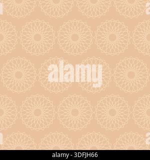 Geometric Arabic pattern. Vector illustration. Seamless pattern in Islamic style isolated on beige background. Abstract geometric ornament. Stock Vector