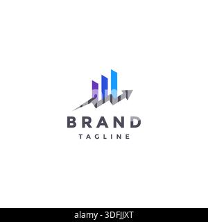 Zig Zag Arrow Chart Up Logo Design. Chart Icon Above Zig Zag Arrow Up Logo Design. Stock Vector