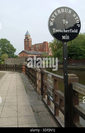 Waterbus stop, to Trencherfield Mill on Wigan pier. - Wigan, United Kingdom : May 2022 Stock Photo