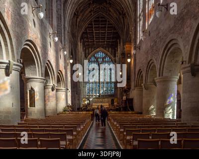 Interior of the church of St Mary and St Michael, Great Malvern, Worcestershire, UK Stock Photo