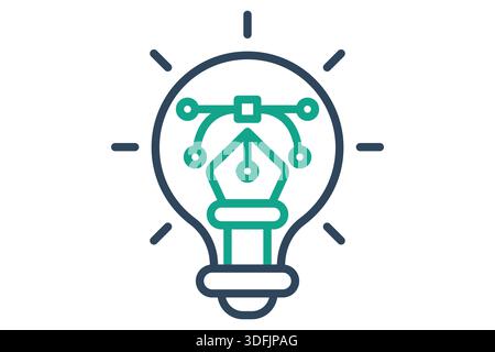 Design icon. line icon style. icon related to design idea. creativity elements vector illustration Stock Vector