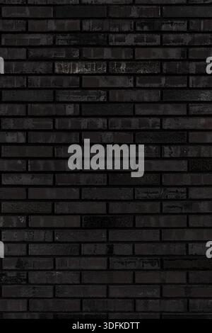 Old black brick wall. Abstract interior background. Stock Photo