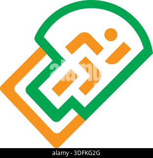 human running vector logo design Stock Vector