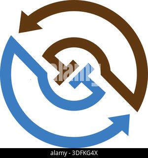 Circle arrow T logo business logo vector Stock Vector