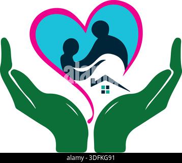 hand for man logo design home logo hands up logo design Stock Vector