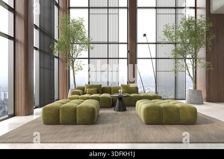 Modern style conceptual reception interior room 3 d illustration Stock Photo