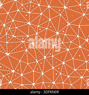 Background with triangles pattern. Multiple repeated inner triangles. Medium shape size. Solid color style. Seamless pattern. Classy vector tiles. Stock Vector