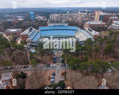 An aerial view of Kenan Stadium in Chapel Hill shows the historic UNC ...