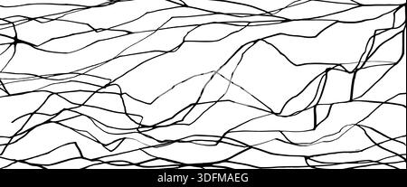 Kintsugi art background with black cracks. White marble texture. Elegant broken pattern repaired abstract background for modern design projects. Vecto Stock Vector