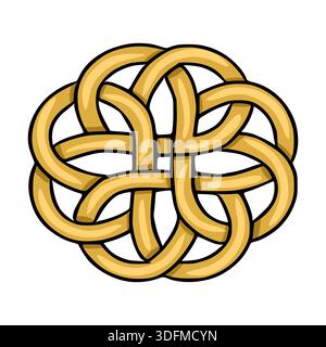 Intricate golden Celtic knot vector illustration, isolated on white background Stock Vector