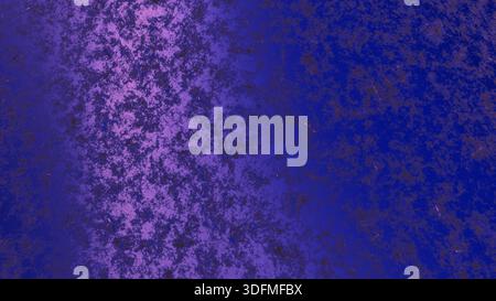 Render of a textured 3D flat surface with a dented texture on curved or wavy steel, illuminated with blue light for use as a texture or wallpaper Stock Photo