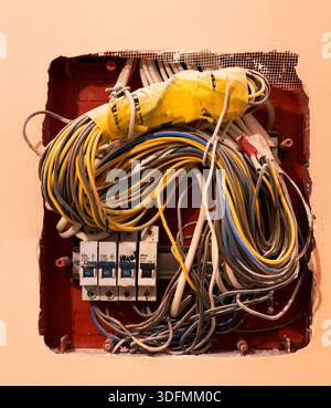 Electrical box in the apartment Stock Photo