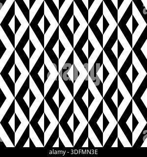 Geometric triangle seamless pattern. Repeated abstract black geometry patern on white background. Simple rhombus shape design prints. Repeating mono Stock Vector