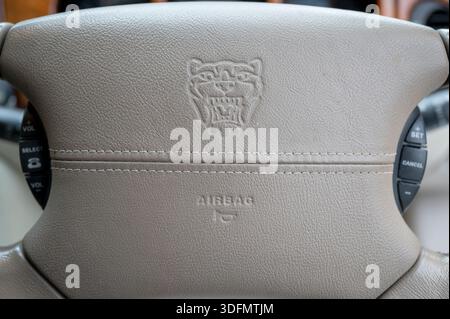 2002 Jaguar XKR supercharged coupe, modern classic British car Stock Photo