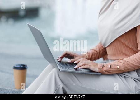 Work in city, freelance, independent contractor, digital nomad, remote job Stock Photo