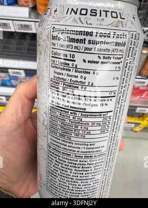 Monster energy drink nutritional facts panel and ingredients list on a can  Stock Photo - Alamy